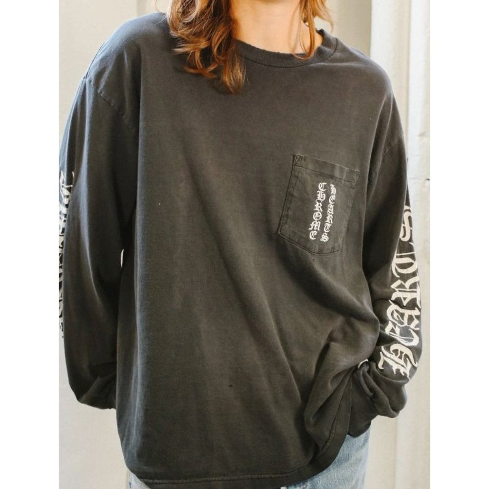 Chrome Hearts Long Sleeve Pocket Tee in Black - Picture 3 of 6